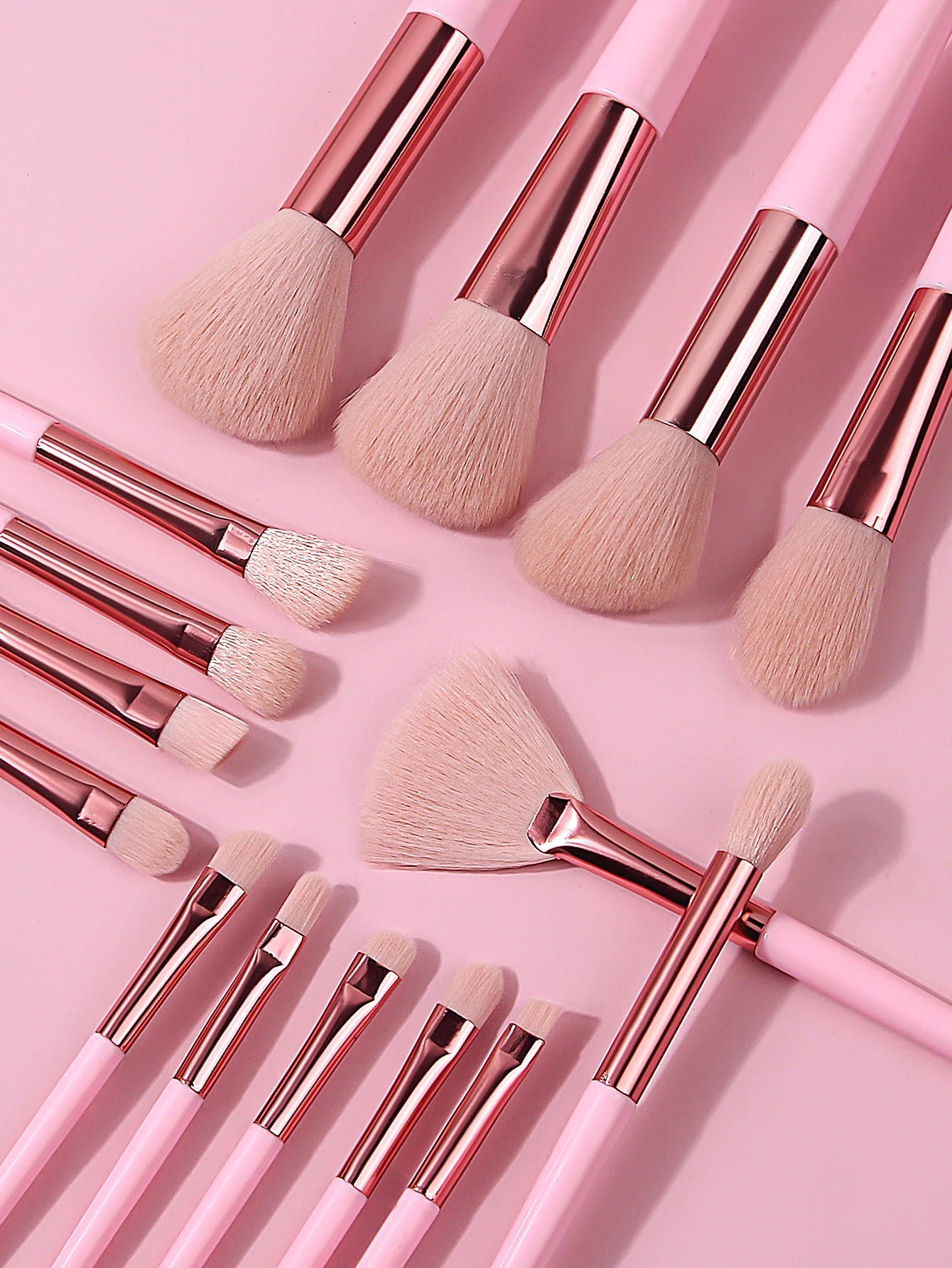 19-Piece Pink Nylon Brush Set