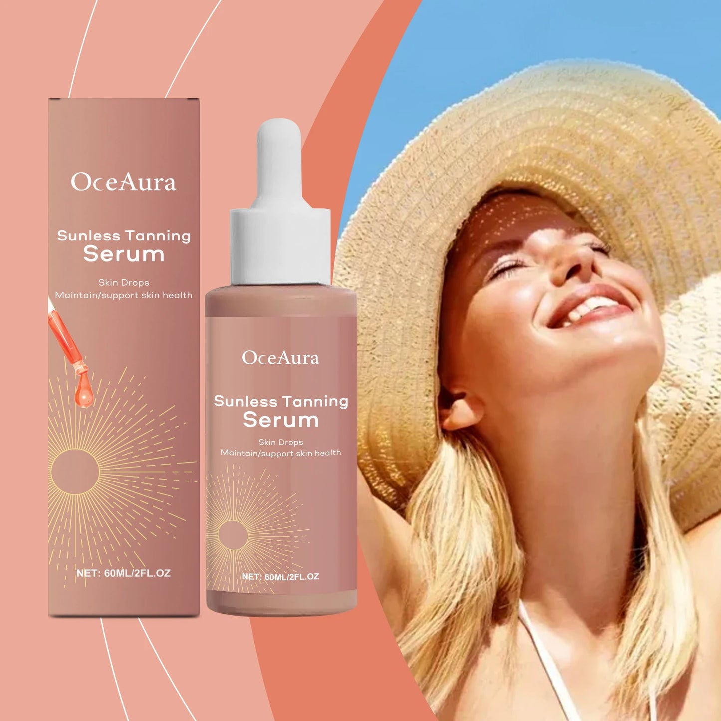 Moisturizing Facial Tan Drops 60ml bottle GZZZ certified natural plant extracts hydrating bronzer