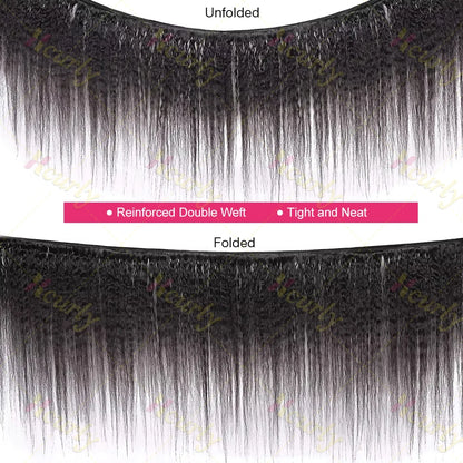 Kinky Straight Vietnamese Yaki Virgin Unprocessed 100 Percent Human Hair Weaving Extensions Remy Bundles by Beauty Bae