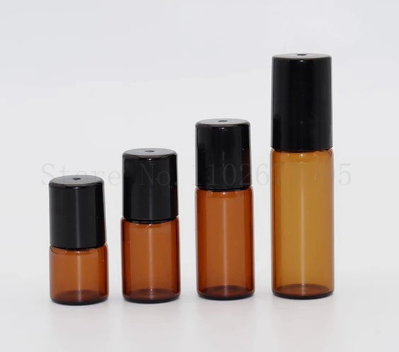 Amber Glass Roll-On Bottles