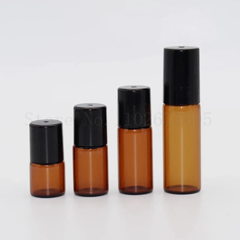 Amber Glass Roll-On Bottles