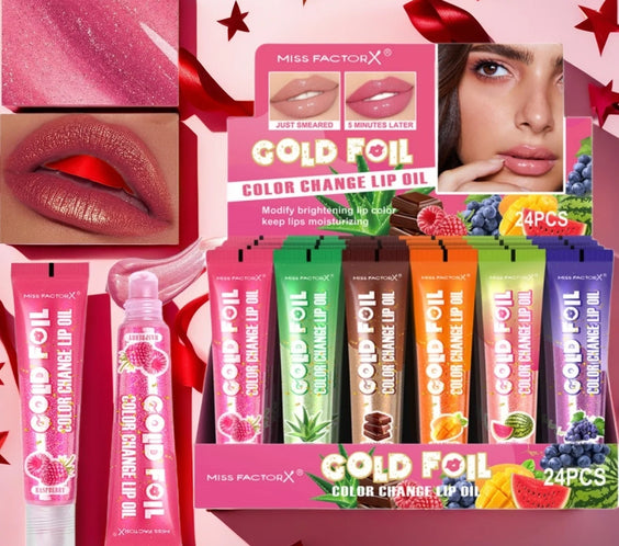 Shiny Moisturizing Lip Oil 24 pack 15 ml tubes foil-bright tinted oil moisturizing bulk set Made in China