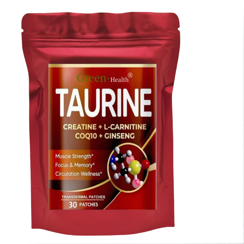 Taurine Transdermal Patches For Focus Memory And Muscle Strength 30 Patches One Month Supply Nutritional Supplement by Beauty Bae