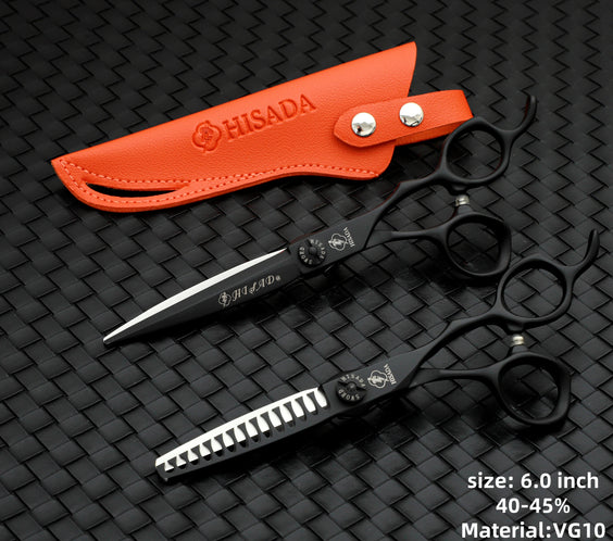 VG10 Black Salon Scissors 6.5in