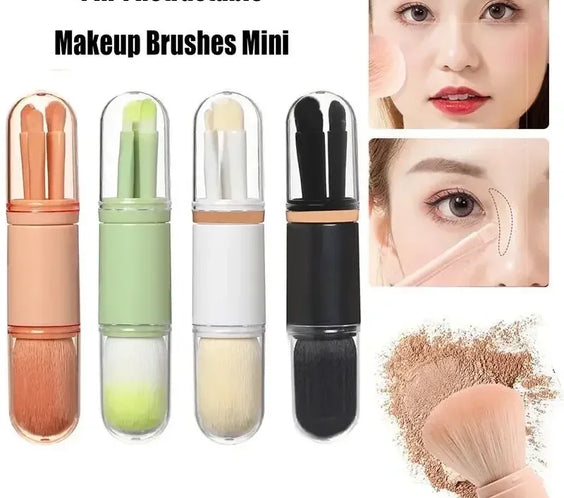 Telescopic Wool Fiber Brush Set 4 retractable brushes wool fiber bristles plastic telescopic handles travel size