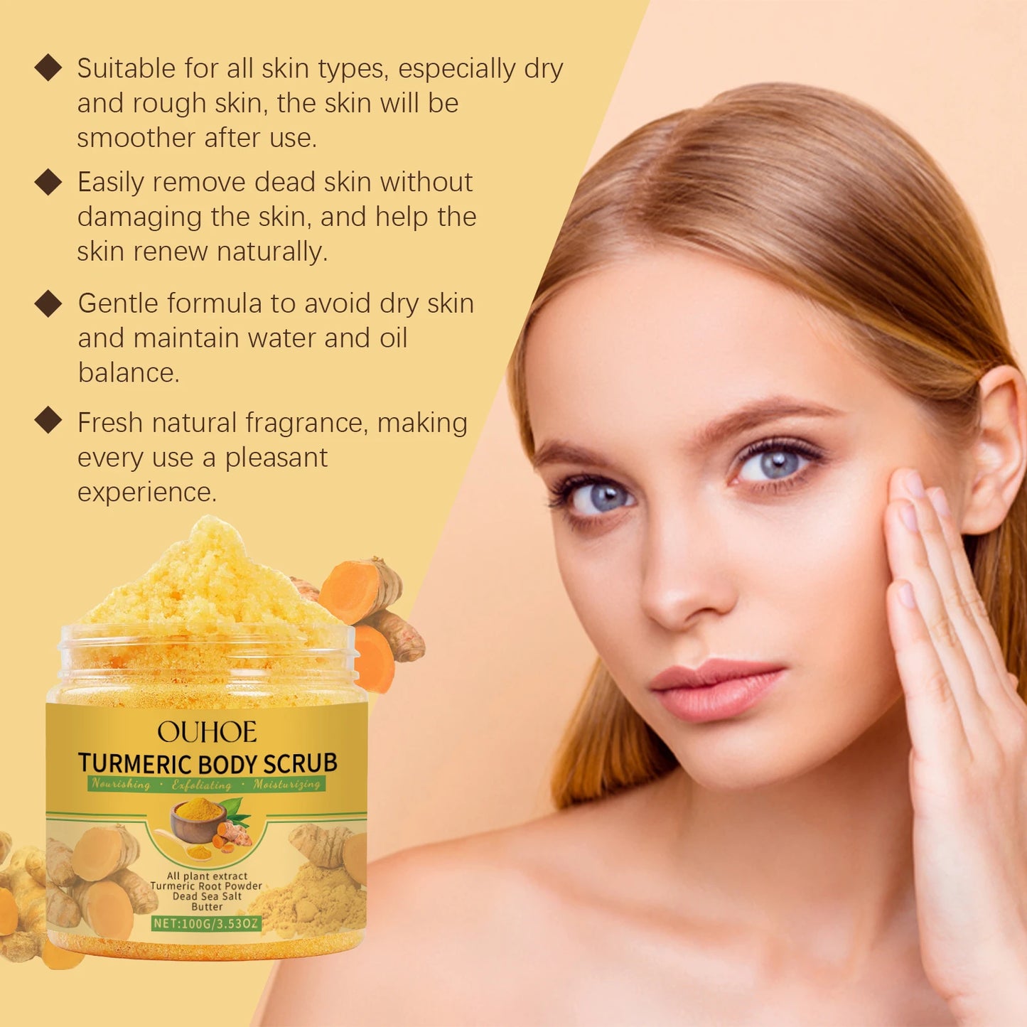 Turmeric Sea Salt Scrub 100g - Beauty Bae