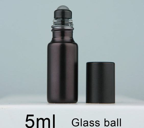 Matte Black 10ml Glass Roller