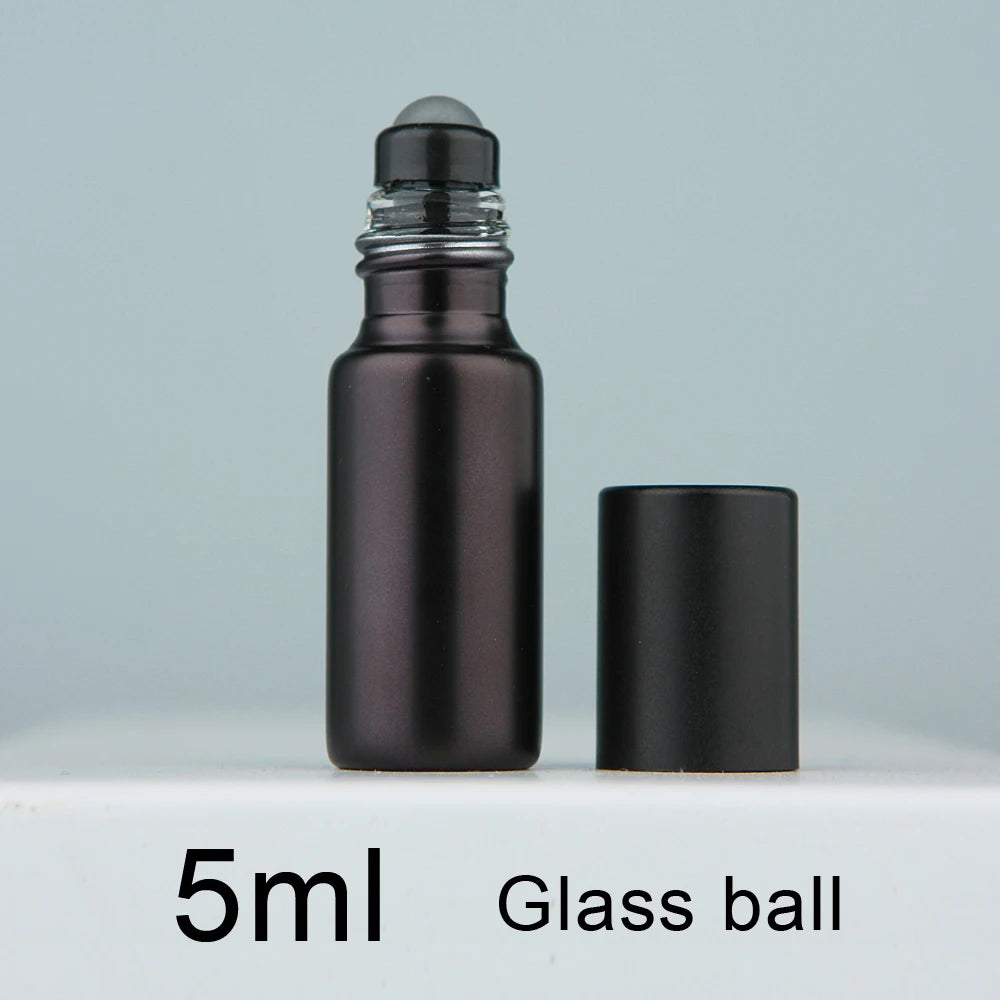 Matte Black 10ml Glass Roller