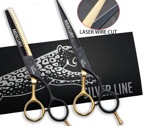 6-inch 9CR13 barber shears with 32-tooth thinning blade and reversed ergonomic stainless steel handle