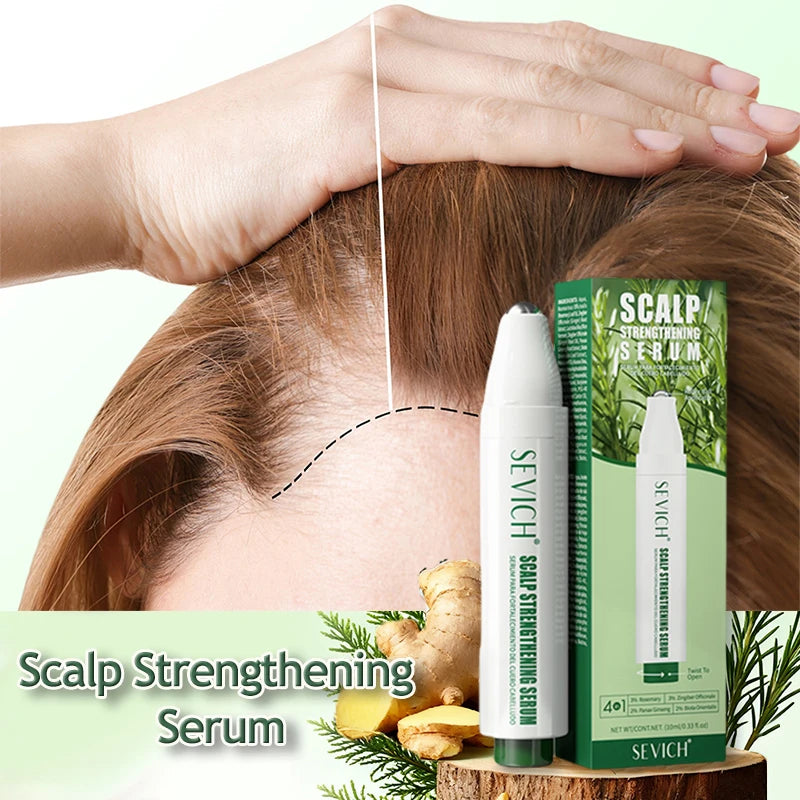 Hair Growth Roll-On 10ml with metal cooling roll-ball applicator and Sevich production license label
