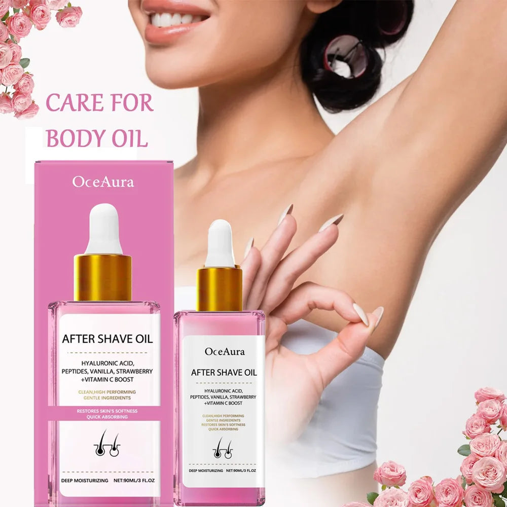 Strawberry Vanilla After Shave Oil For Women And Men Hydrating Post Shave Care Razor Burn Relief 90 Ml by Beauty Bae