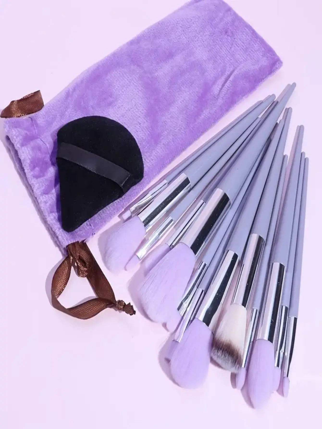 13pc Purple Vegan Brush Kit - Beauty Bae