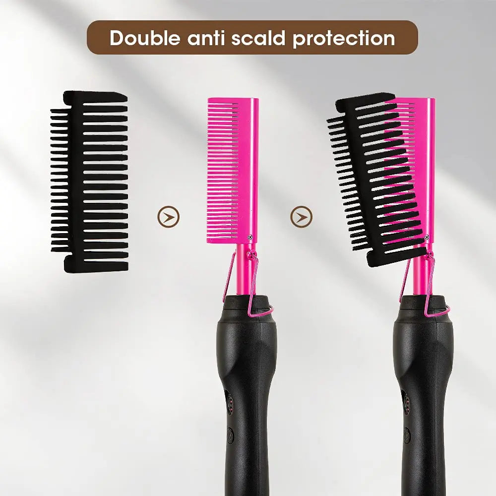 Pink Electric Hot Comb 210°C - Beauty Bae