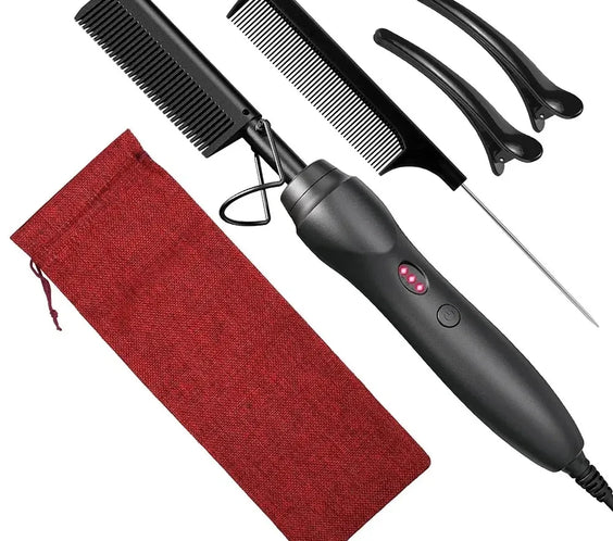 Pink Electric Hot Comb 210°C