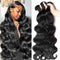 Virgin Brazilian Weave Body Wave Hair 30 to 40 Inch 3 or 4 Bundles Remy 100 Percent Human Hair Extensions Natural Black