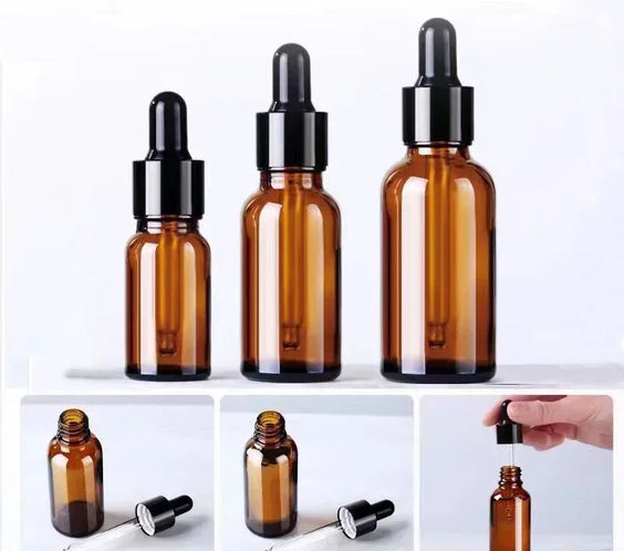 28pc Amber Glass Dropper Set