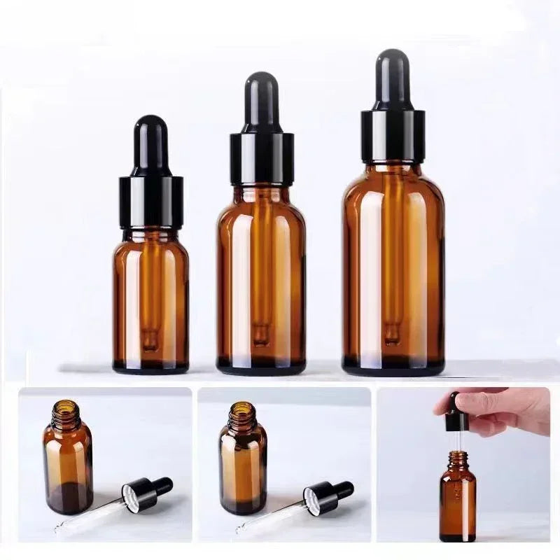 28pc Amber Glass Dropper Set