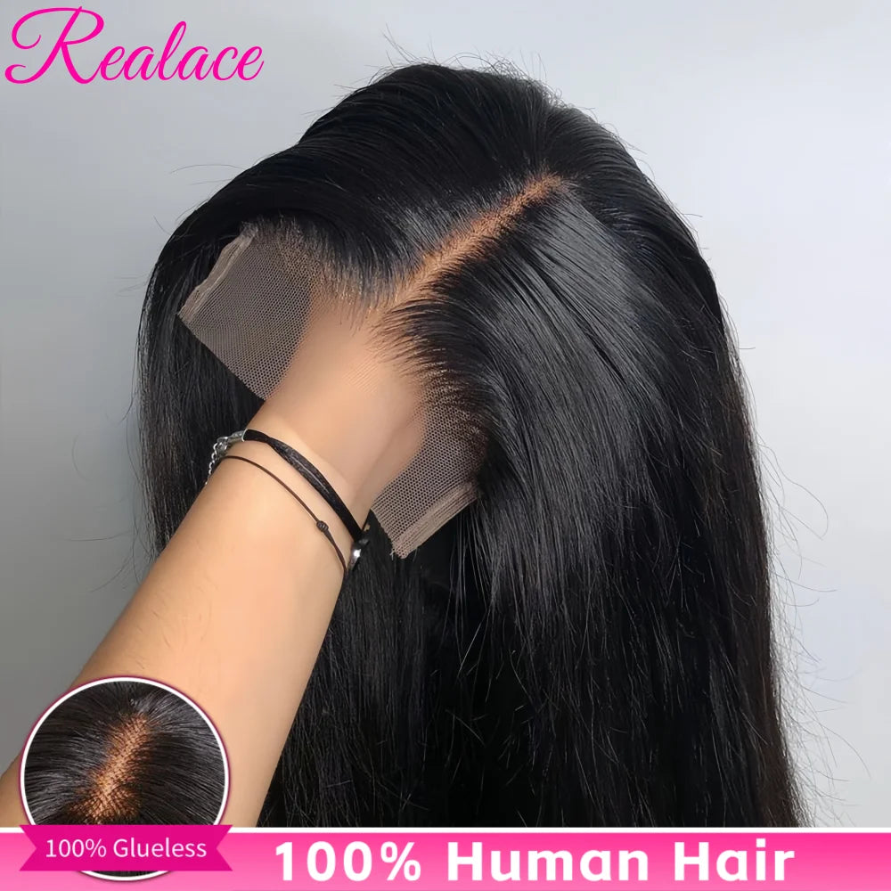 100 Percent Human Hair Bone Straight HD Lace Frontal 13x6 Lace Front Wig Glueless Brazilian Remy 30 to 40 Inch by Beauty Bae