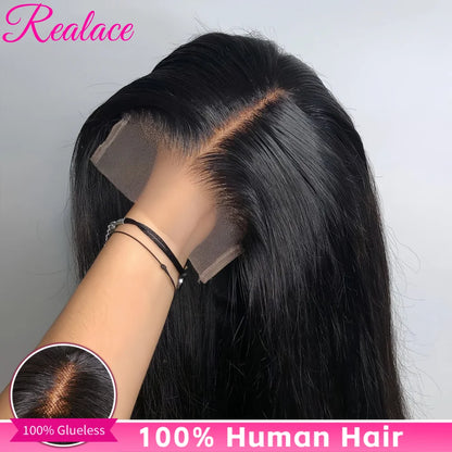100 Percent Human Hair Bone Straight HD Lace Frontal 13x6 Lace Front Wig Glueless Brazilian Remy 30 to 40 Inch by Beauty Bae