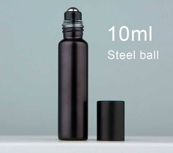 Matte Black 10ml Glass Roller