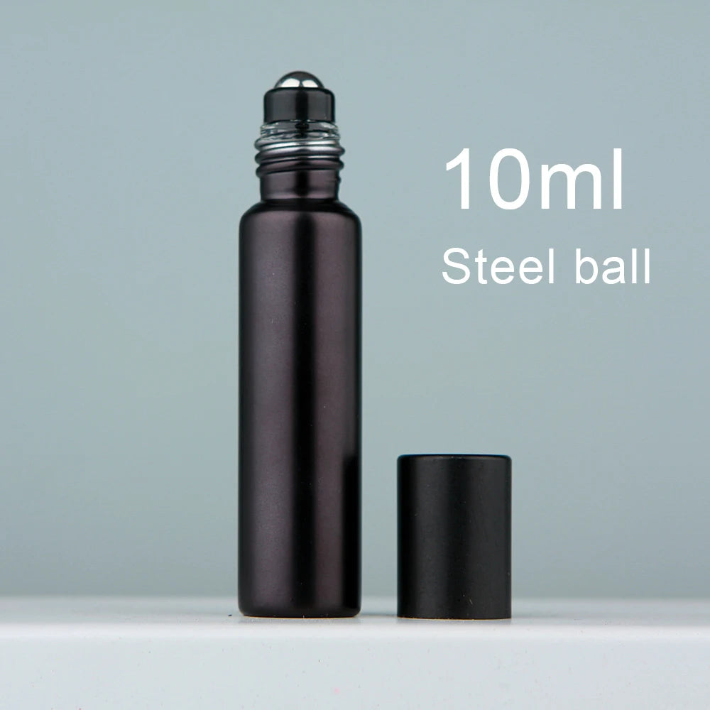 Matte Black 10ml Glass Roller