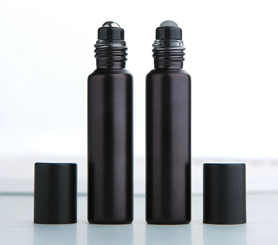 Matte Black 10ml Glass Roller