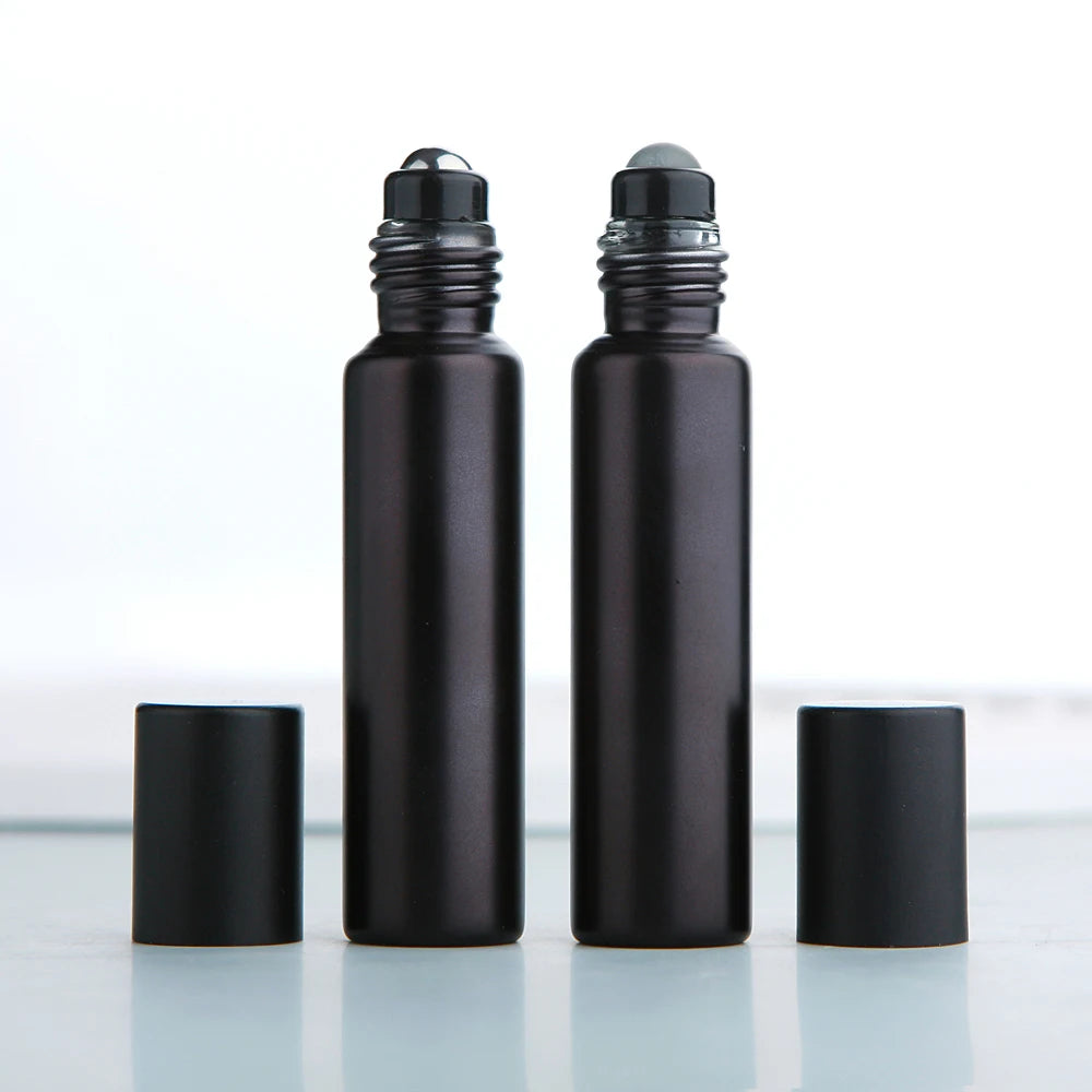 Matte Black 10ml Glass Roller