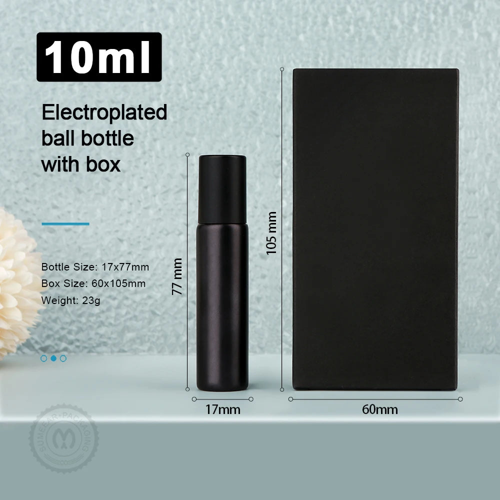 Matte Black Glass Roller 10ml