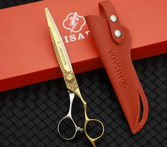 HISADA VG10 7in hair shears with 30-tooth thinning blade and stainless-steel handles model D20