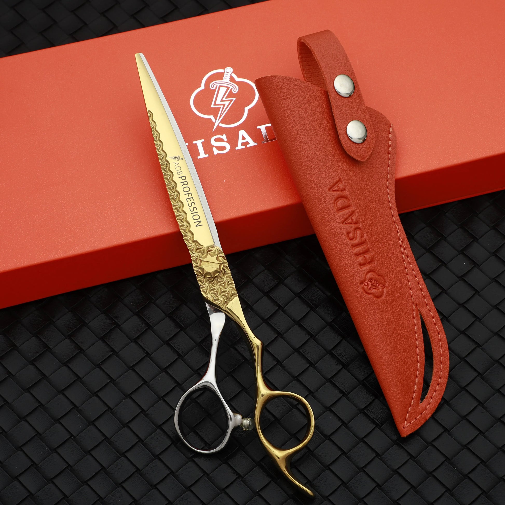 HISADA VG10 7in hair shears with 30-tooth thinning blade and stainless-steel handles model D20
