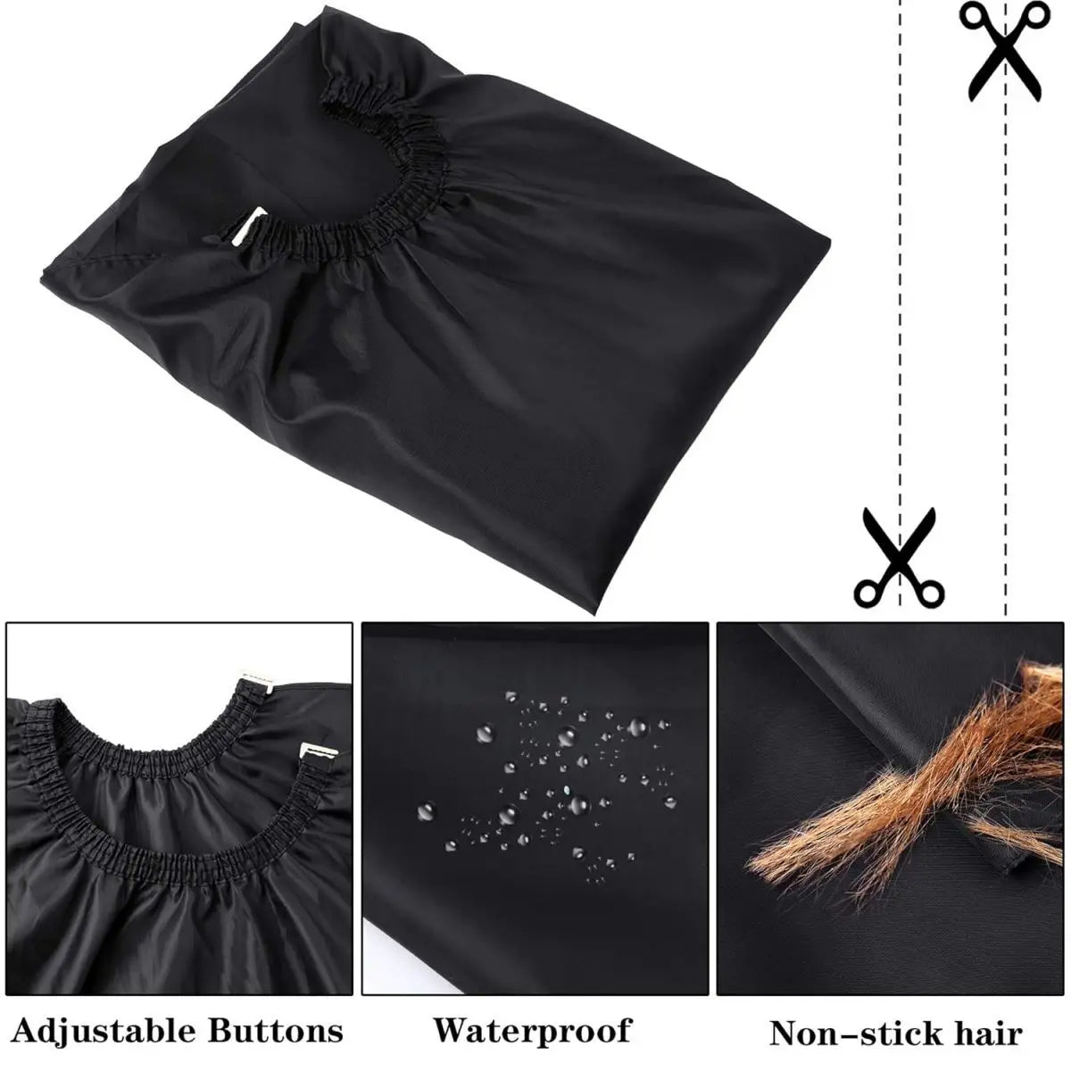 Black Polyester Salon Cape - Beauty Bae