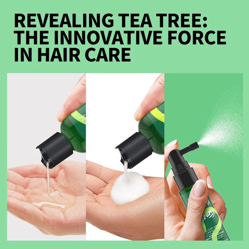 Tea Tree Essence Shampoo And Conditioner Set For Deep Cleansing Moisturizing Scalp Care Strengthening by Beauty Bae