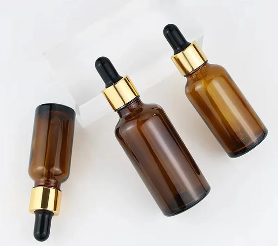 28pc Amber Glass Dropper Set