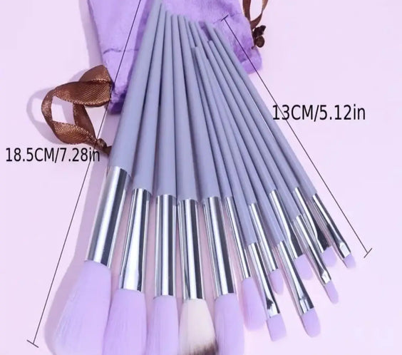 13pc Purple Vegan Brush Kit