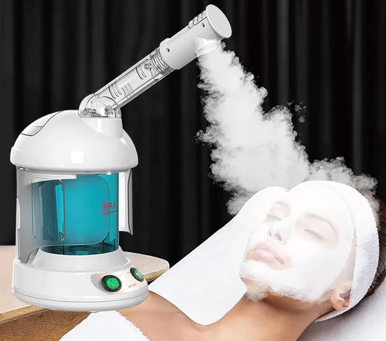 K-SKIN KD2328 handheld nano ionic facial steamer white unit with warm mist nozzle and UK plug