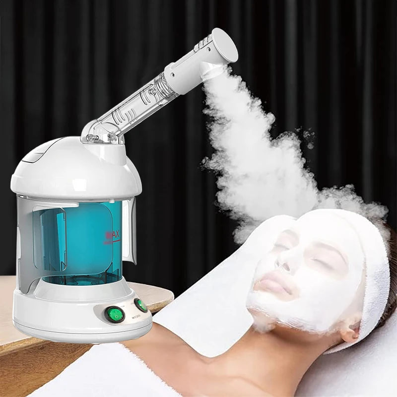 K-SKIN KD2328 handheld nano ionic facial steamer white unit with warm mist nozzle and UK plug