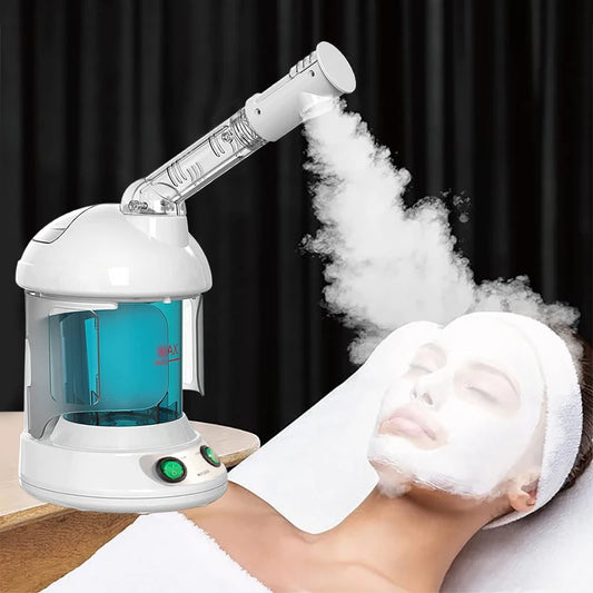 K-SKIN KD2328 handheld nano ionic facial steamer white unit with warm mist nozzle and UK plug