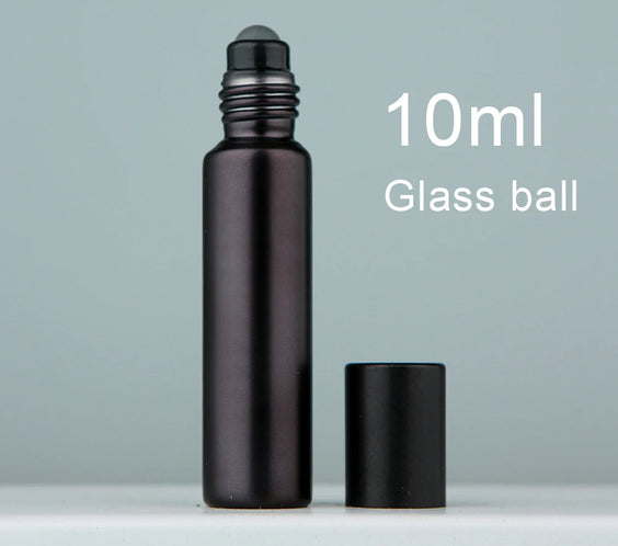 Matte Black 10ml Glass Roller