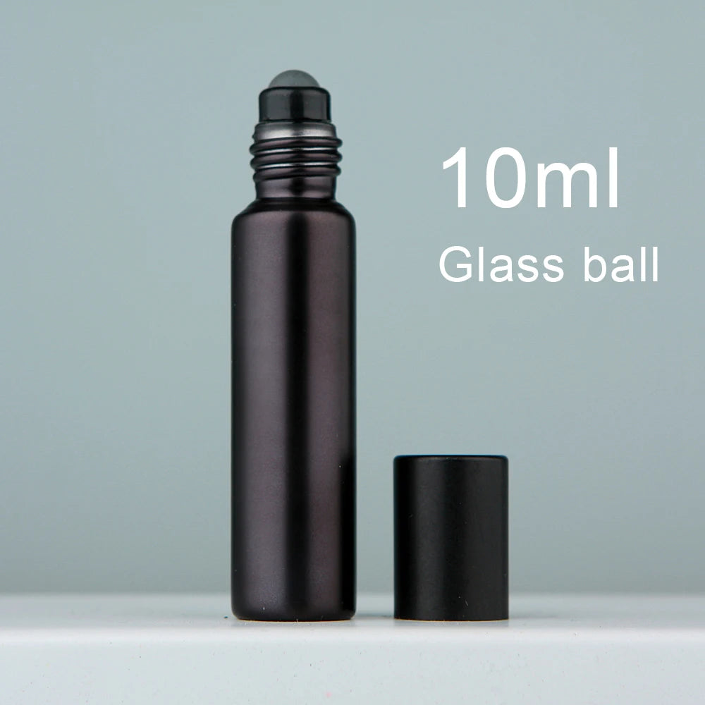 Matte Black 10ml Glass Roller