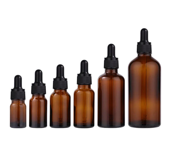 Amber Glass Dropper Set