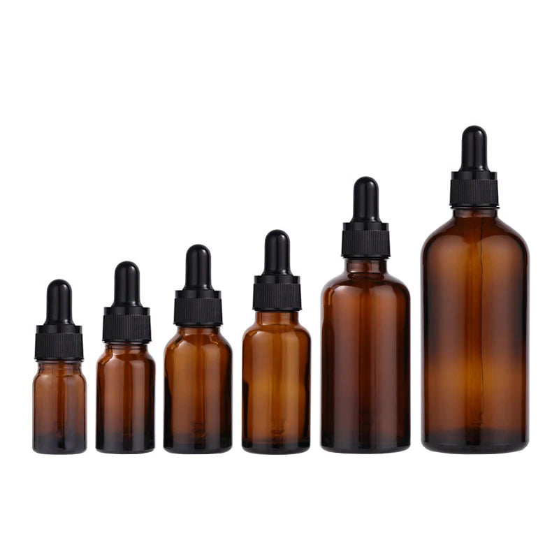 Amber Glass Dropper Set