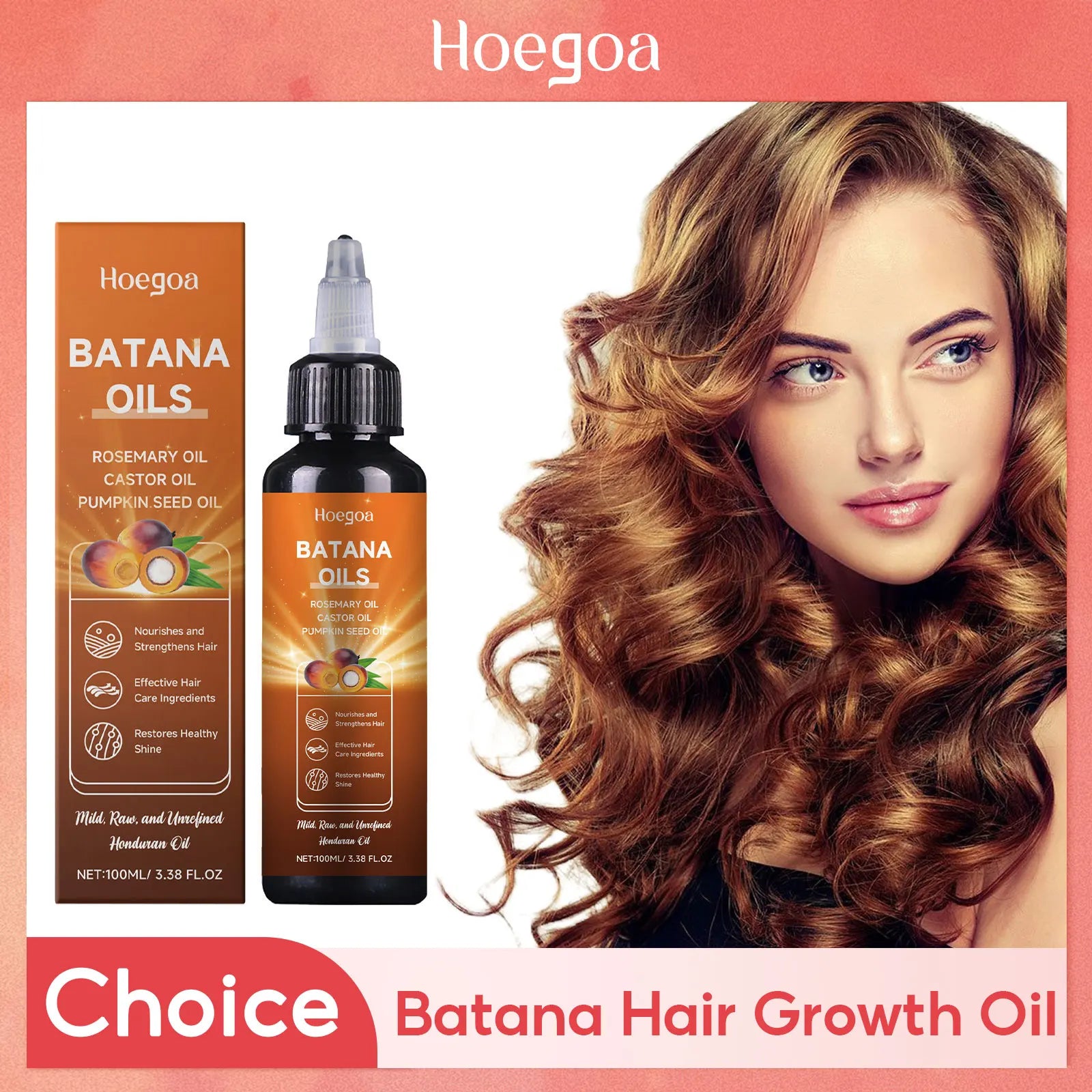 Batana Rosemary Hair Oil 100ml amber bottle labeled CPNP certified plant oil blend for scalp nourishment