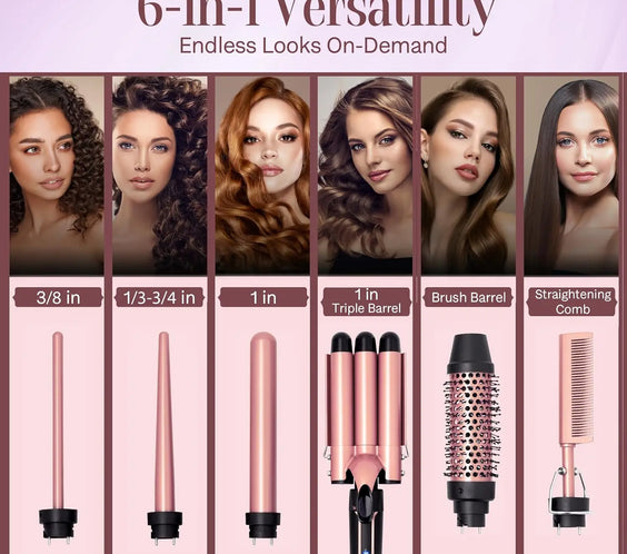 6-in-1 Ceramic Curling Wand