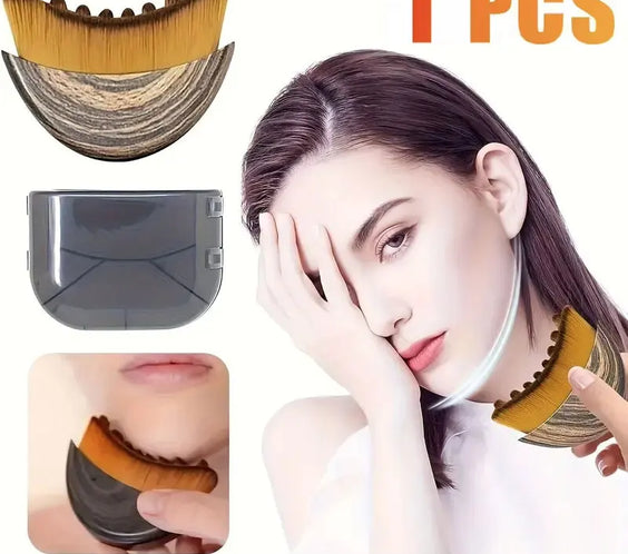 Lymphatic Contour Face Brush ultra-soft bristles plastic body ergonomic handle 60x60x30mm for chin and jawline