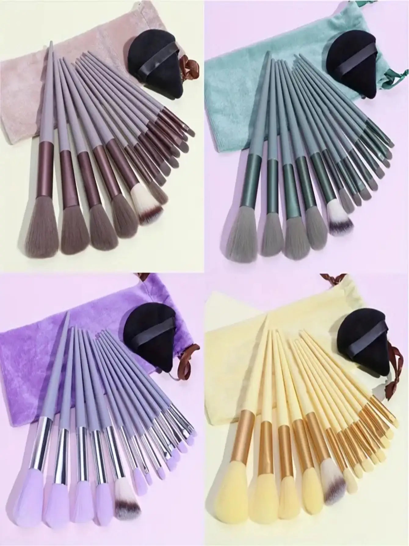 13pc Purple Vegan Brush Kit - Beauty Bae