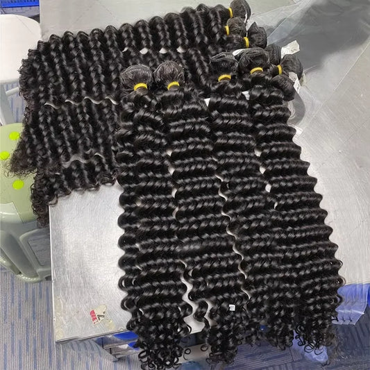 Burmese 100 Percent Unprocessed Human Hair Bundle Kinky Curly Jerry Curly 28 Inch 30 Inch Natural Wave Double Weft Remy by Beauty Bae