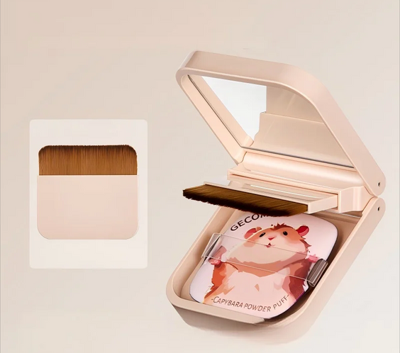 Wool Fiber Puff Brush Mirror