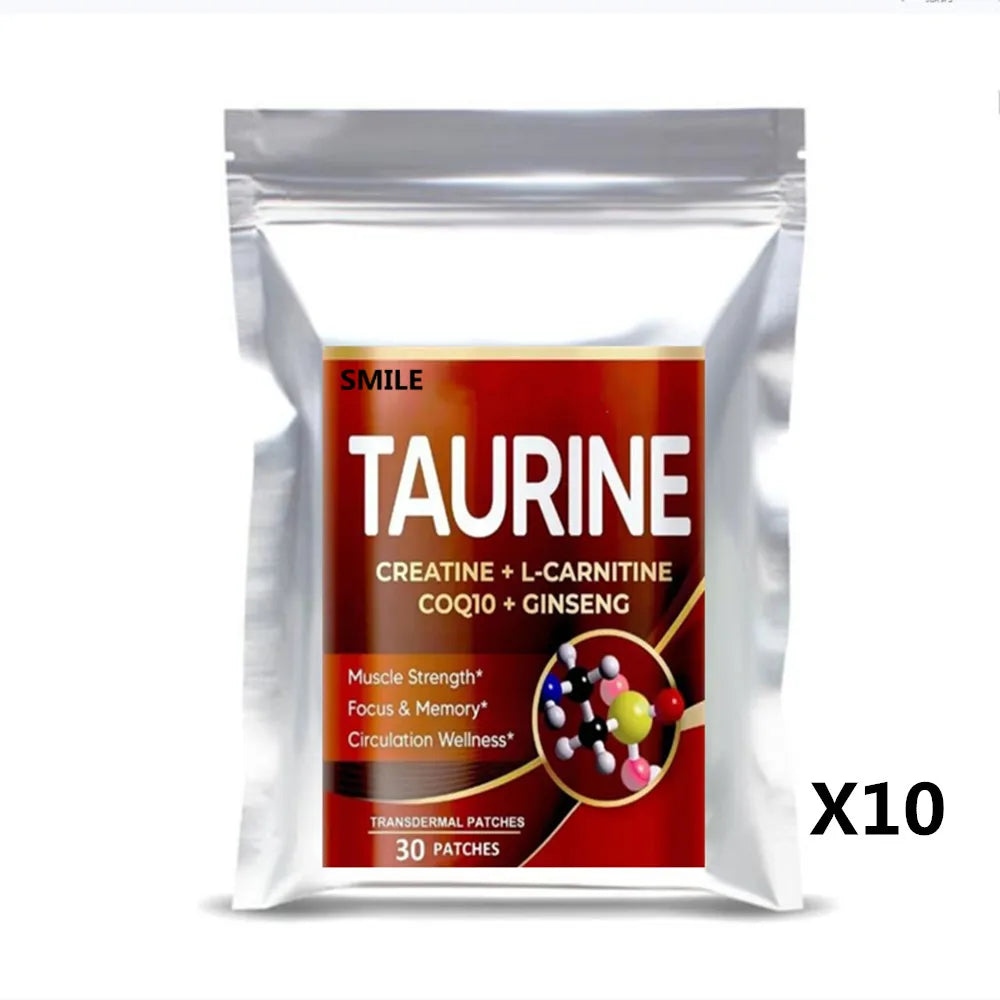 Taurine Transdermal Patches For Muscle Strength Energy Focus Memory Support 30 Patches One Month Supply by Beauty Bae