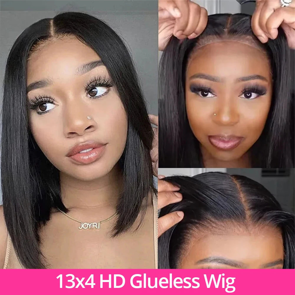 Glueless Bob Wig Human Hair Lace Front Wig 13x6 HD Transparent Swiss Lace Straight Short Bob Remy Chinese Hair by Beauty Bae
