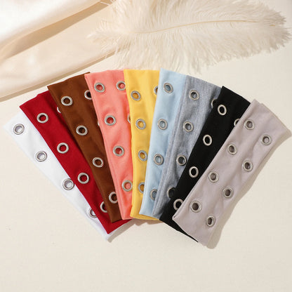 Y2K Hollowed Out Wide Elastic Headband Eyelets Punk Rock Grunge Headwrap Stretchy Headband Women Hair Accessories by Beauty Bae